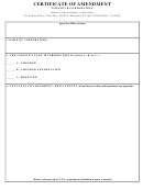 Certificate Of Amendment Nonstock Corporation Form 1999 Printable pdf