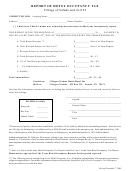 Report Of Hotel Occupancy Tax Form - Village Of Salado And Its Etj