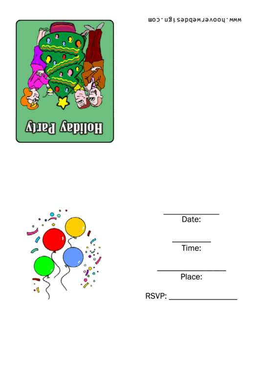 Holiday Party Card Template Printable pdf