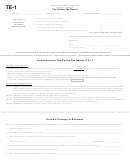 Form Te-1 - Tire Excise Tax Return