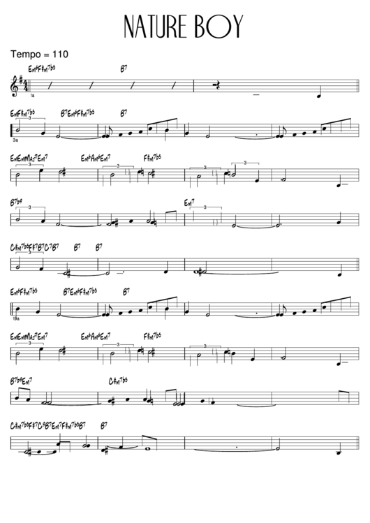 Nature Boy Guitar Chord Chart Printable pdf