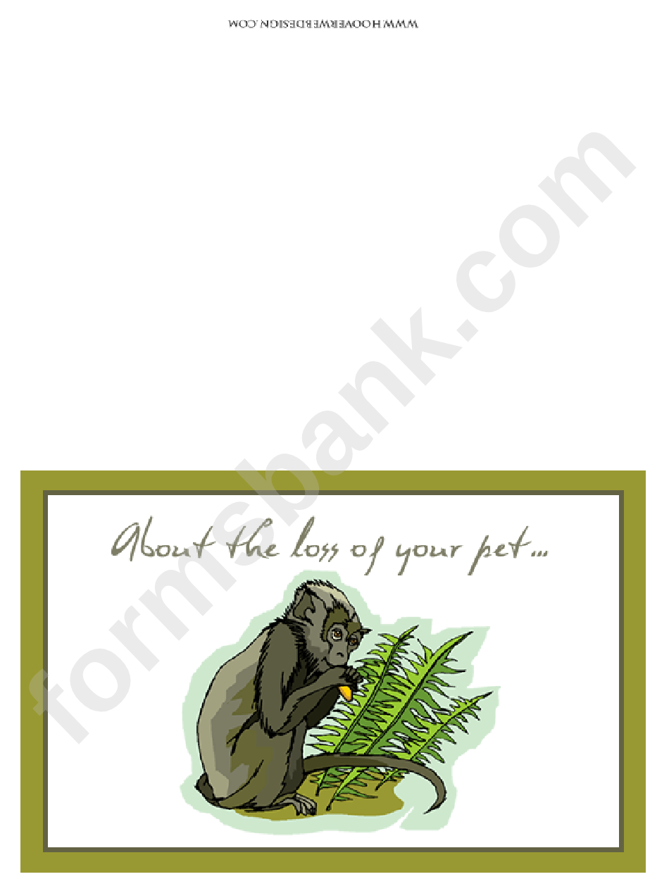 Monkey Apology Card Template