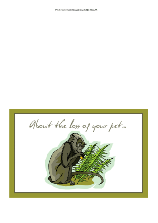 Monkey Apology Card Template Printable pdf