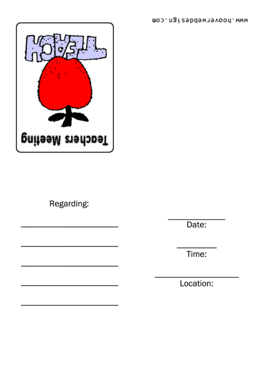 Teachers Meeting Invite Template Printable pdf