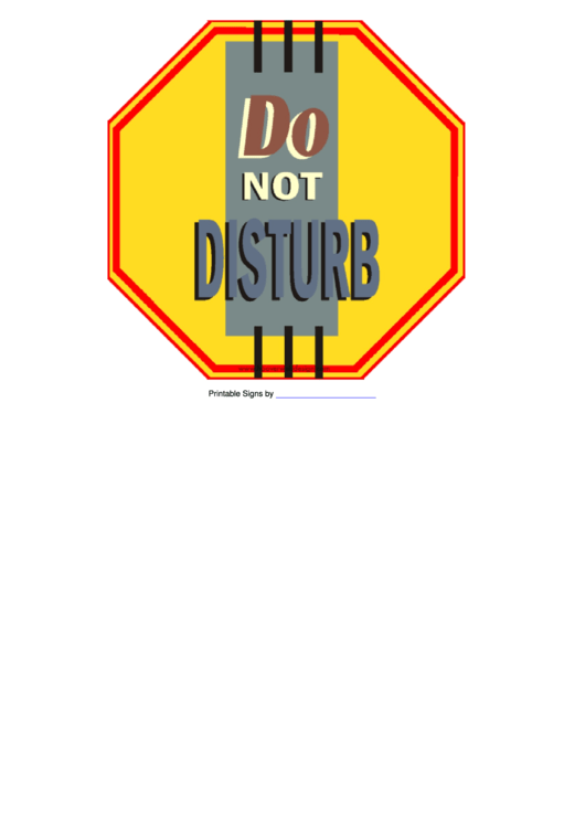 Do Not Disturb Sign Template Printable pdf