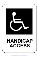 Handicap Access Sign Template