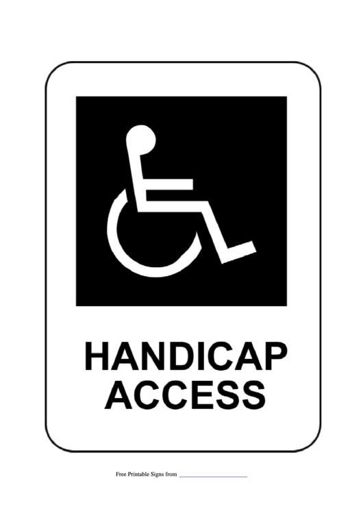 Handicap Access Sign Template