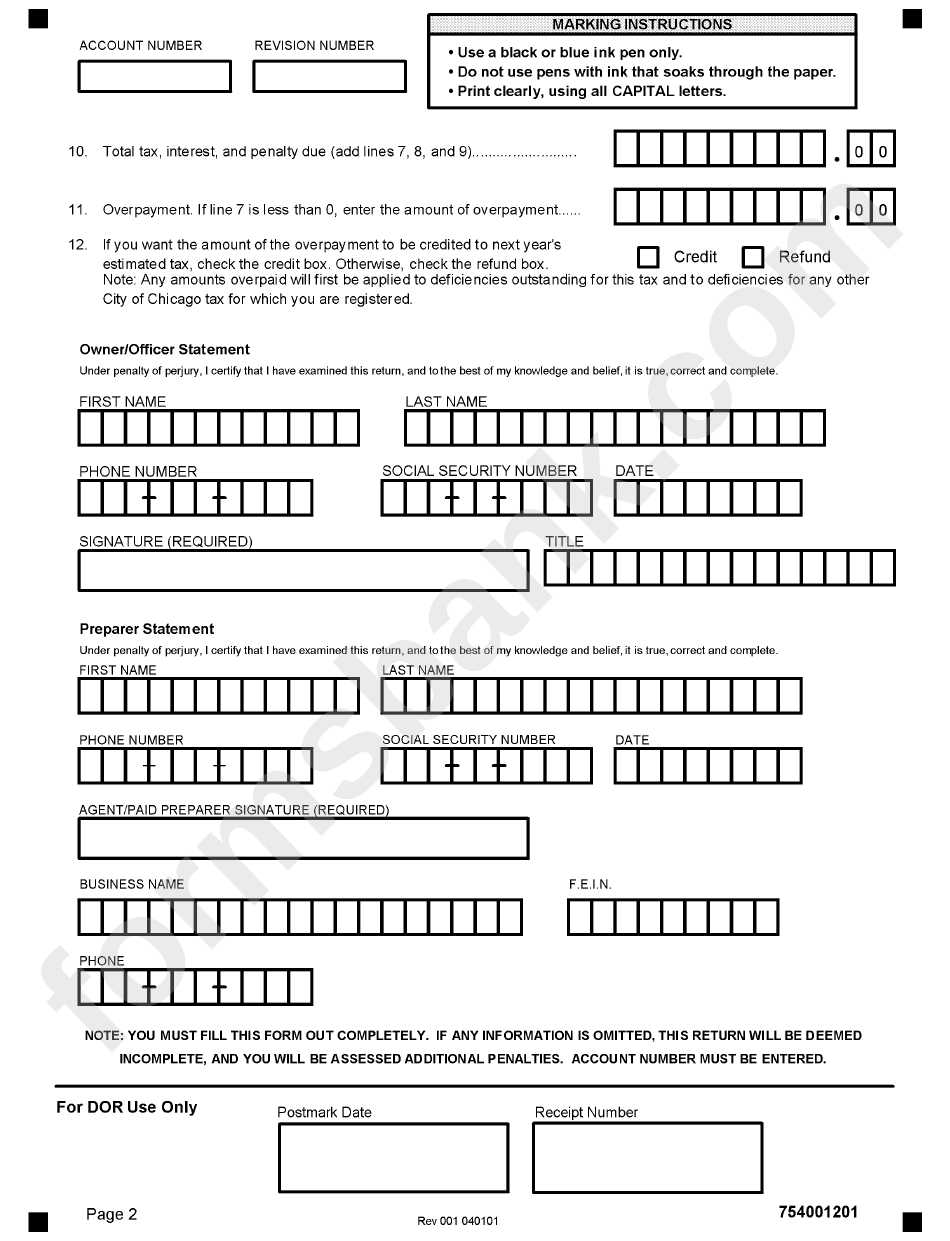 Employers Expense Tax Form