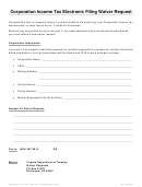 Corporation Income Tax Electronic Filing Waiver Request Form - 2014