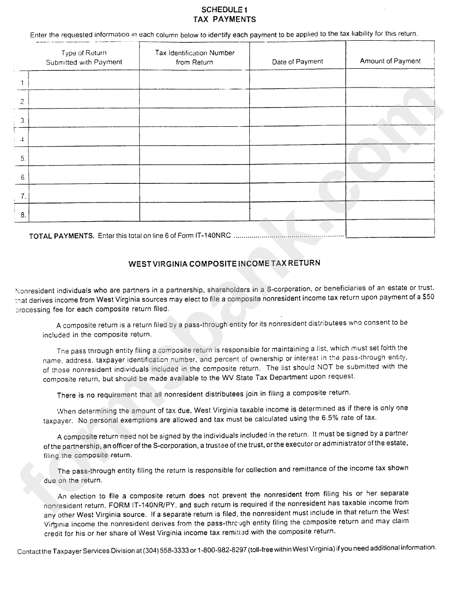 West Virginia Income Tax Return Form