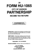 Form Hu-1065 - Income Tax Return Form - Income Tax Division - Hudson - Michigan