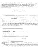 Affidavit Of Exemption Form - Kentucky Revenue Cabinet - Kentucky