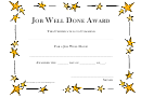 Job Well Done - Funny Award Certificate Template