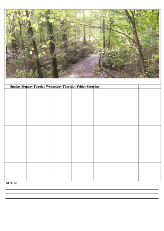 Forest Weekly Planner Template Printable pdf