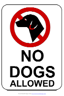 No Dogs Allowed Sign Template