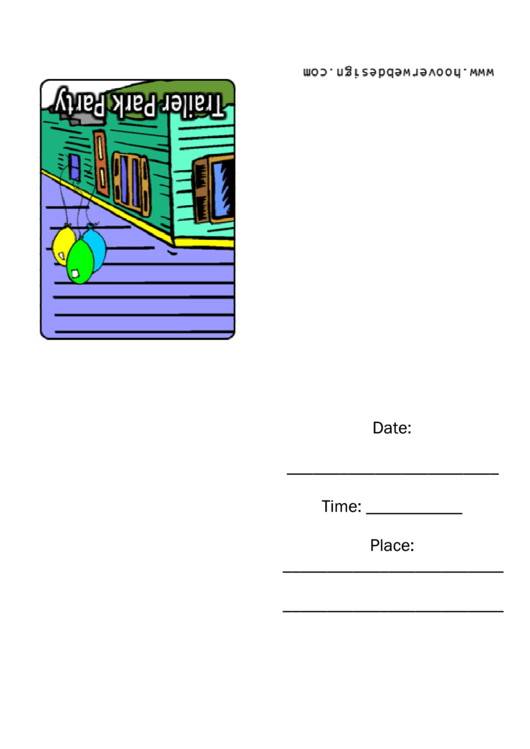 Mobile Home Party Invitation Template Printable pdf