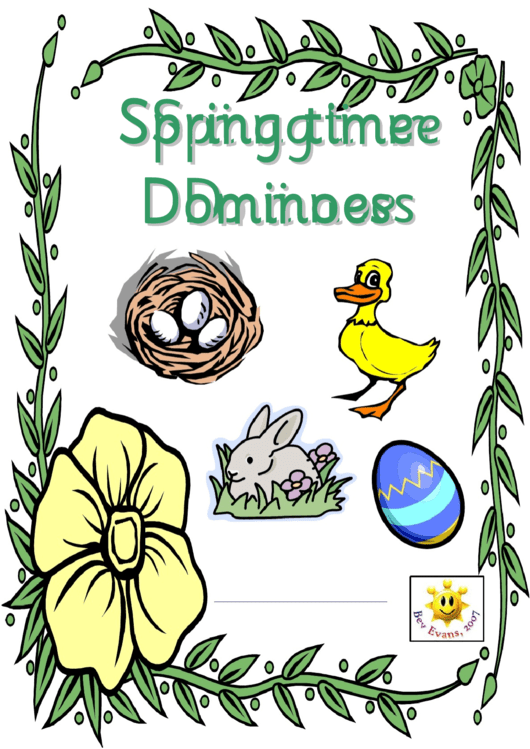 Spring Time Dominoes Easter Card Templates Printable pdf
