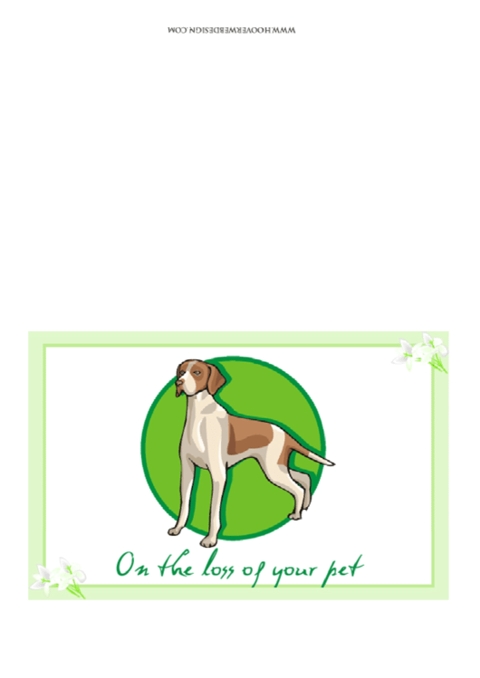 Loss Of Your Pet - Greeting Card Template Printable pdf