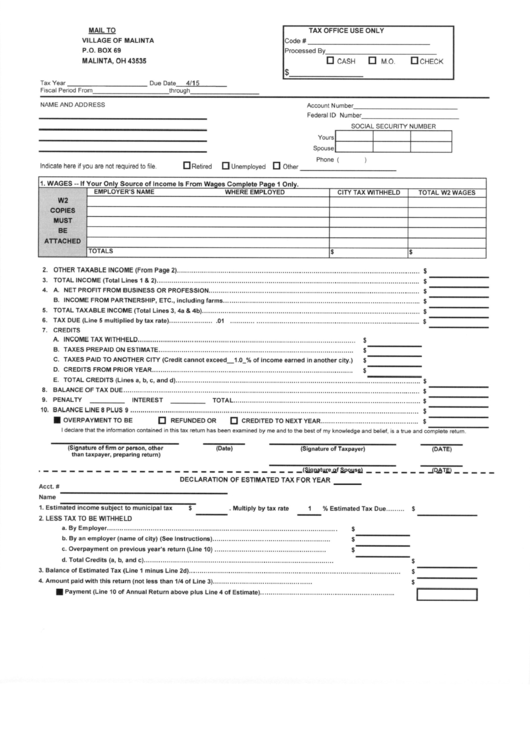 Annual Return Form printable pdf download