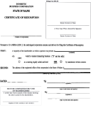 Form Mbca-14a - Certificate Of Resumption - State Of Maine