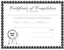 Certificate Of Completion - Bible Study Program - Printable Template