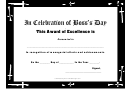 Bosses Day Award Of Excellence - Church Frame Certificate Template