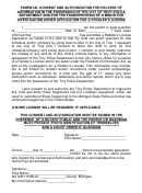 Parental Consent And Authorization For Release Of Information In The Possession Of The City Of Troy Police Department And For The Fingerprinting Of A Minor For Investigation Under Application Form For A Peddler's License