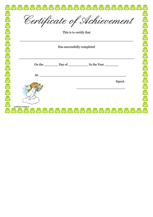 Certificate Of Achievement - Successful Completion Template Printable pdf