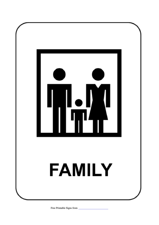 Family Restroom Sign Template Printable pdf
