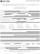 Sample Student Health Record Form