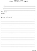4th Grade Biography Book Report Form