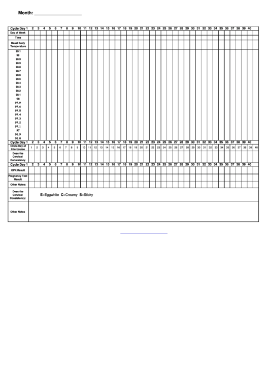 Ovulation Chart Printable pdf