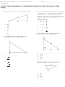 Trigonometric Ratios Worksheet Template