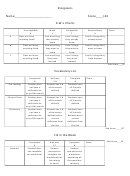 Student Evaluation: Kwl Charts, Vocabulary Lists & Filling In The Blank