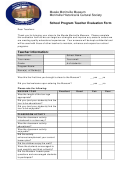 School Program Teacher Evaluation Form