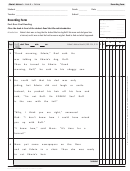 Recording Form For Oral Reading