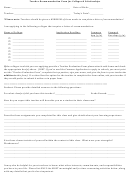 Teacher Recommendation Form For Colleges Scholarships
