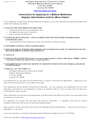 Application Form For Registration Of Minor Patient Form - Michigan Department Of Community Health