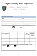 Medical Marijuana "Caregiver" License Application Printable pdf