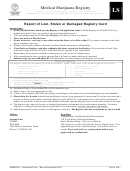 Report Of Lost, Stolen Or Damaged Registry Card - Medical Marijuana Registry