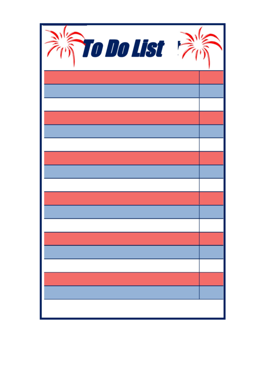 Independence Day To Do List Printable pdf