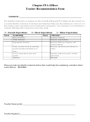 Chapter Ffa Officer Teacher Recommendation Form