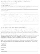 University Of North Texas College Of Business Administration Mba Ms Recommendation Form