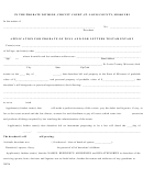 Application For Probate Of Will And For Letters Testamentary