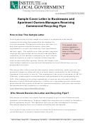 Sample Cover Letter To Businesses And Apartment Owners Printable pdf