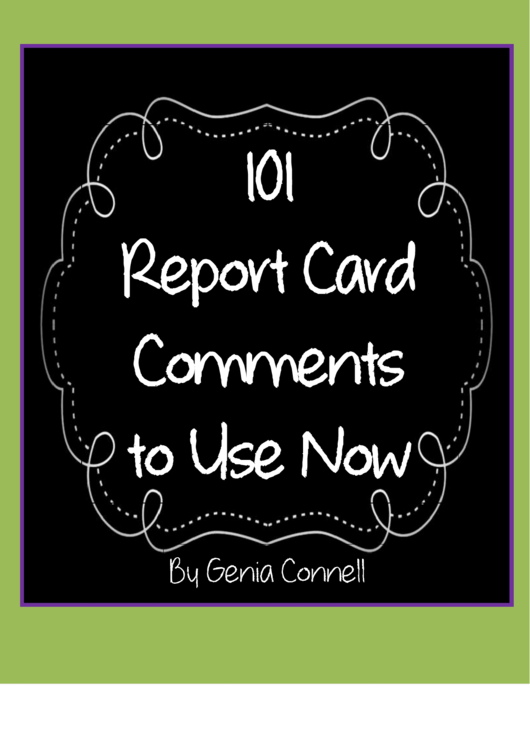 101 Report Card Comments To Use Right Now Printable pdf