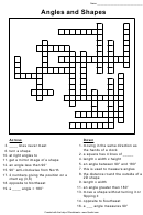 Angles And Shapes Crossword