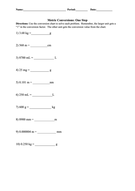 Metric Conversion Worksheet With Answers