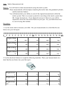 Metric Measurement Worksheet Printable pdf