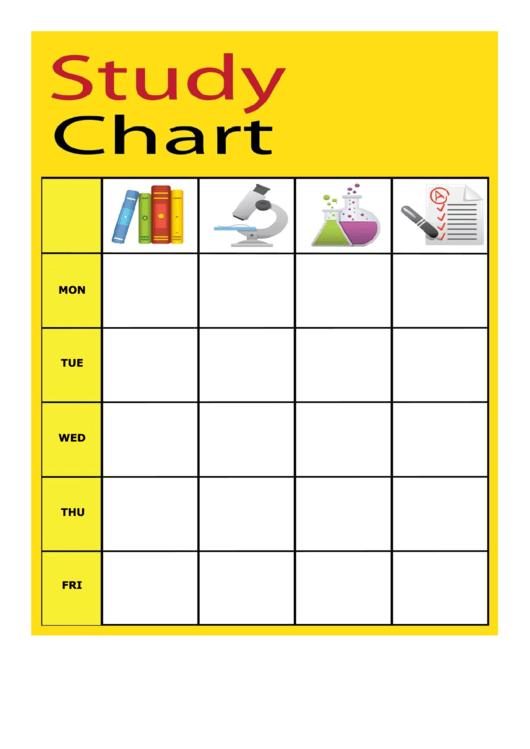 Study Chart Template Printable pdf
